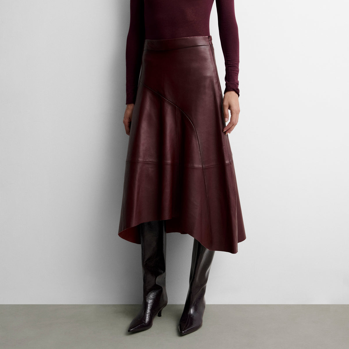 Jupe asymétrique en nappa