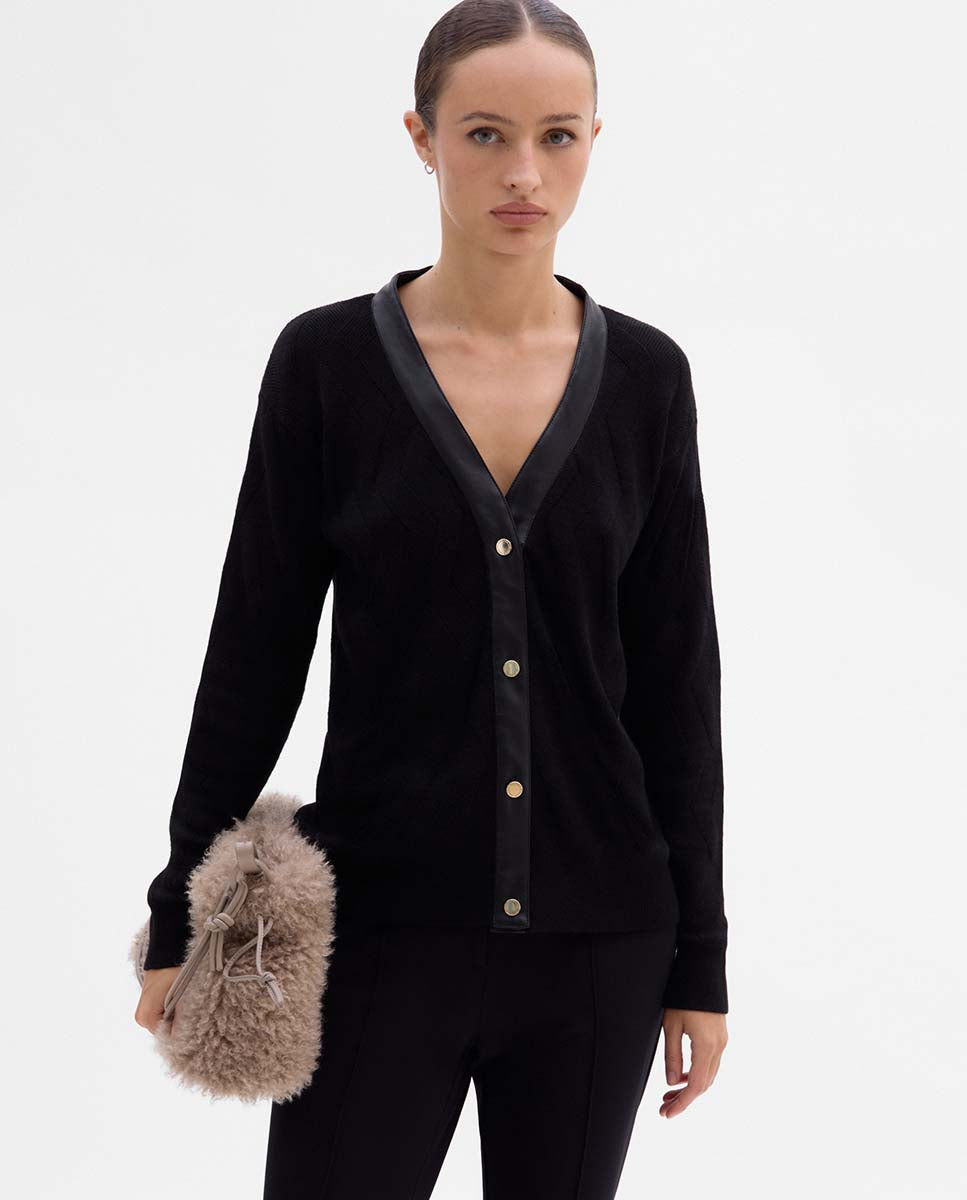 Chaqueta punto efecto geométrico