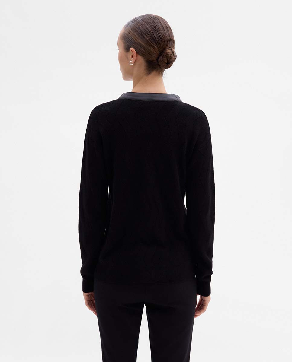 Chaqueta punto efecto geométrico