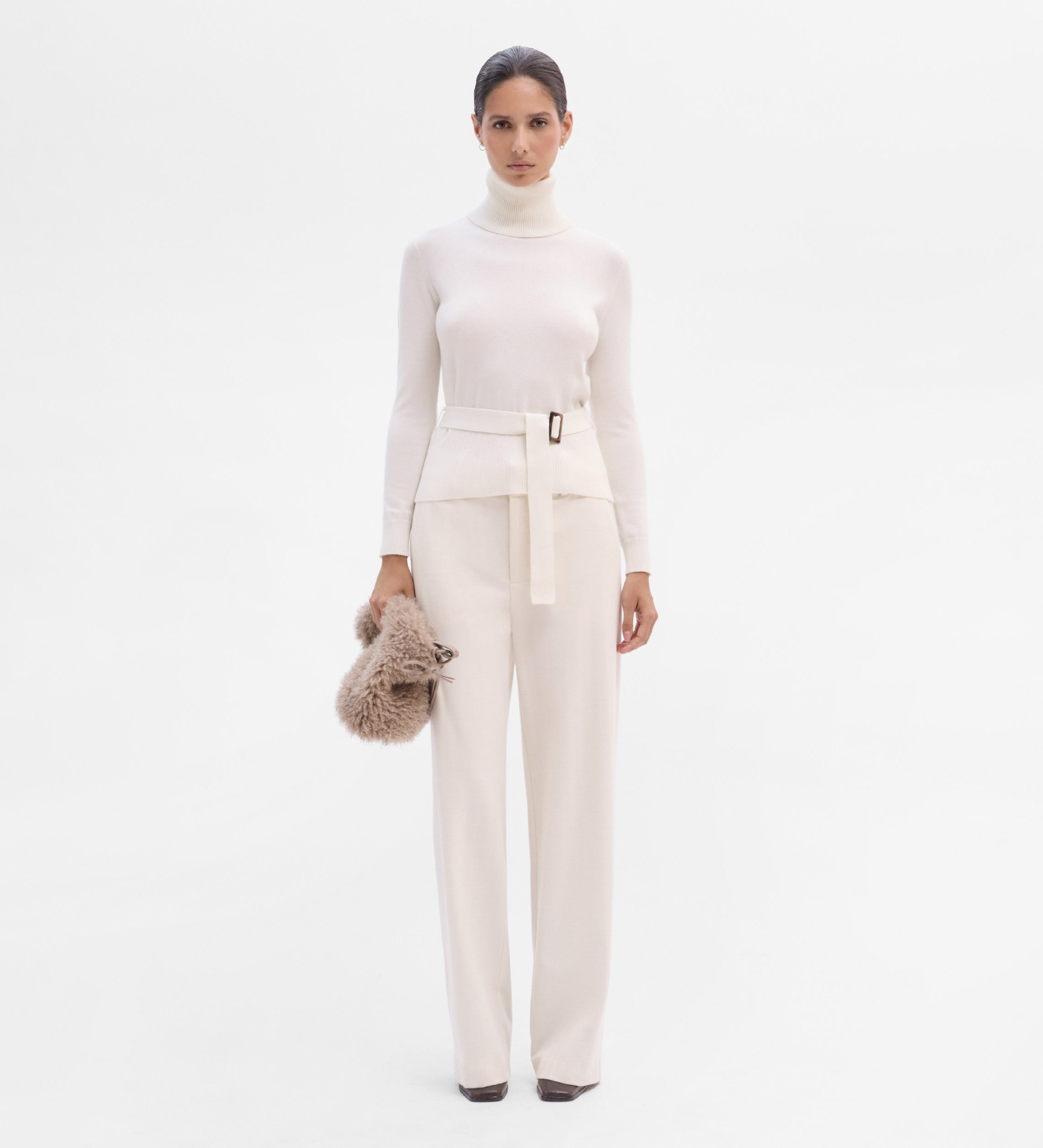 Jersey cuello alto cinturón