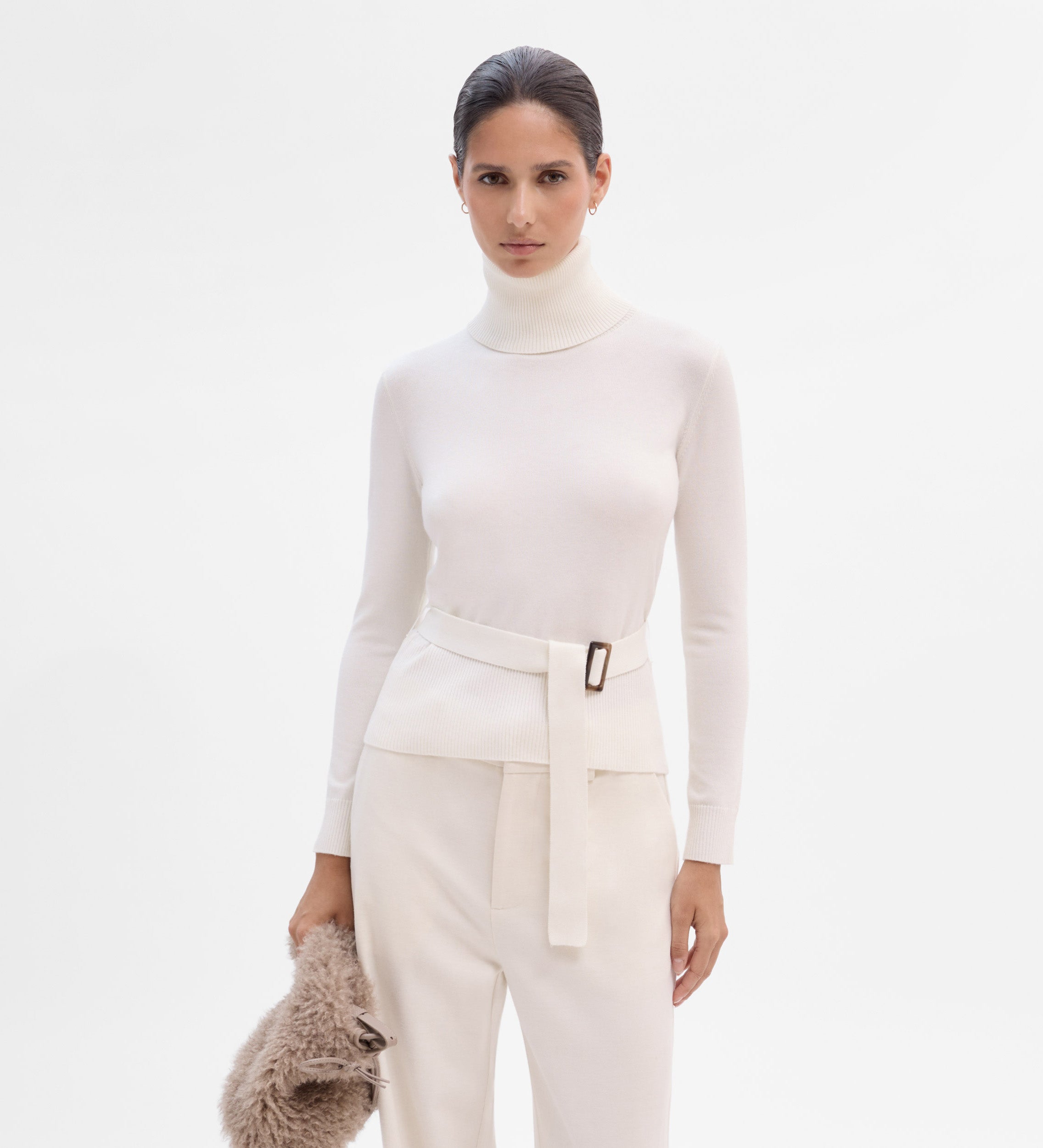 Jersey cuello alto cinturón