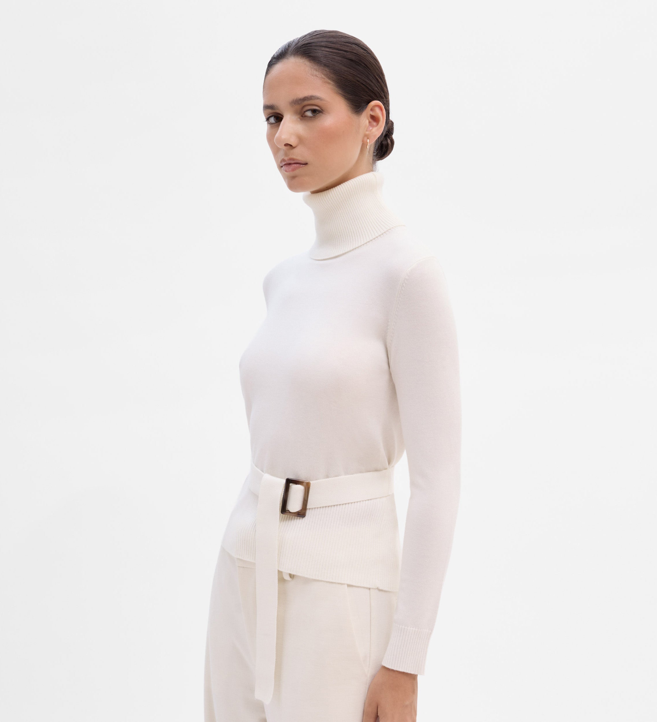 Jersey cuello alto cinturón
