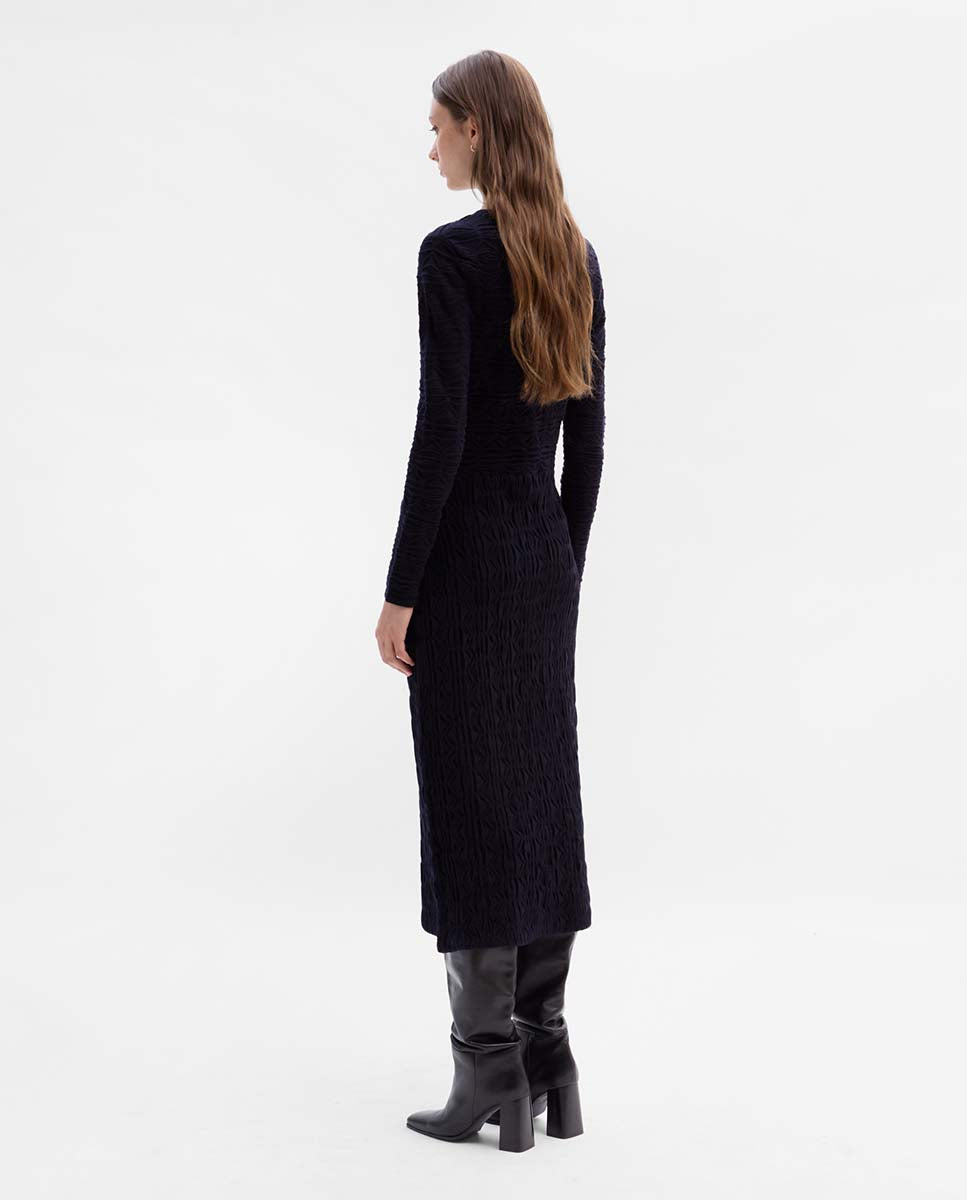 Textured knit dress