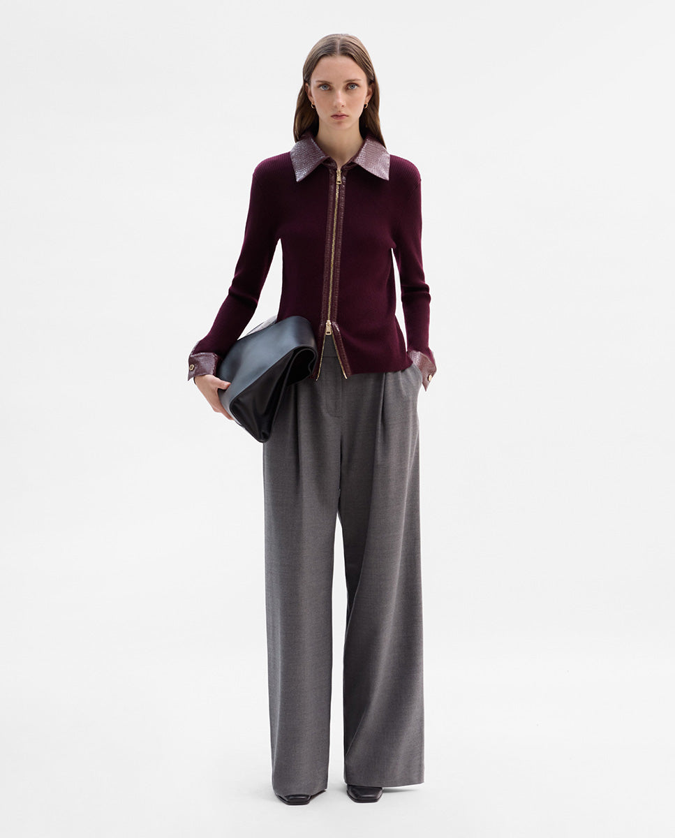 Combined knit jacket