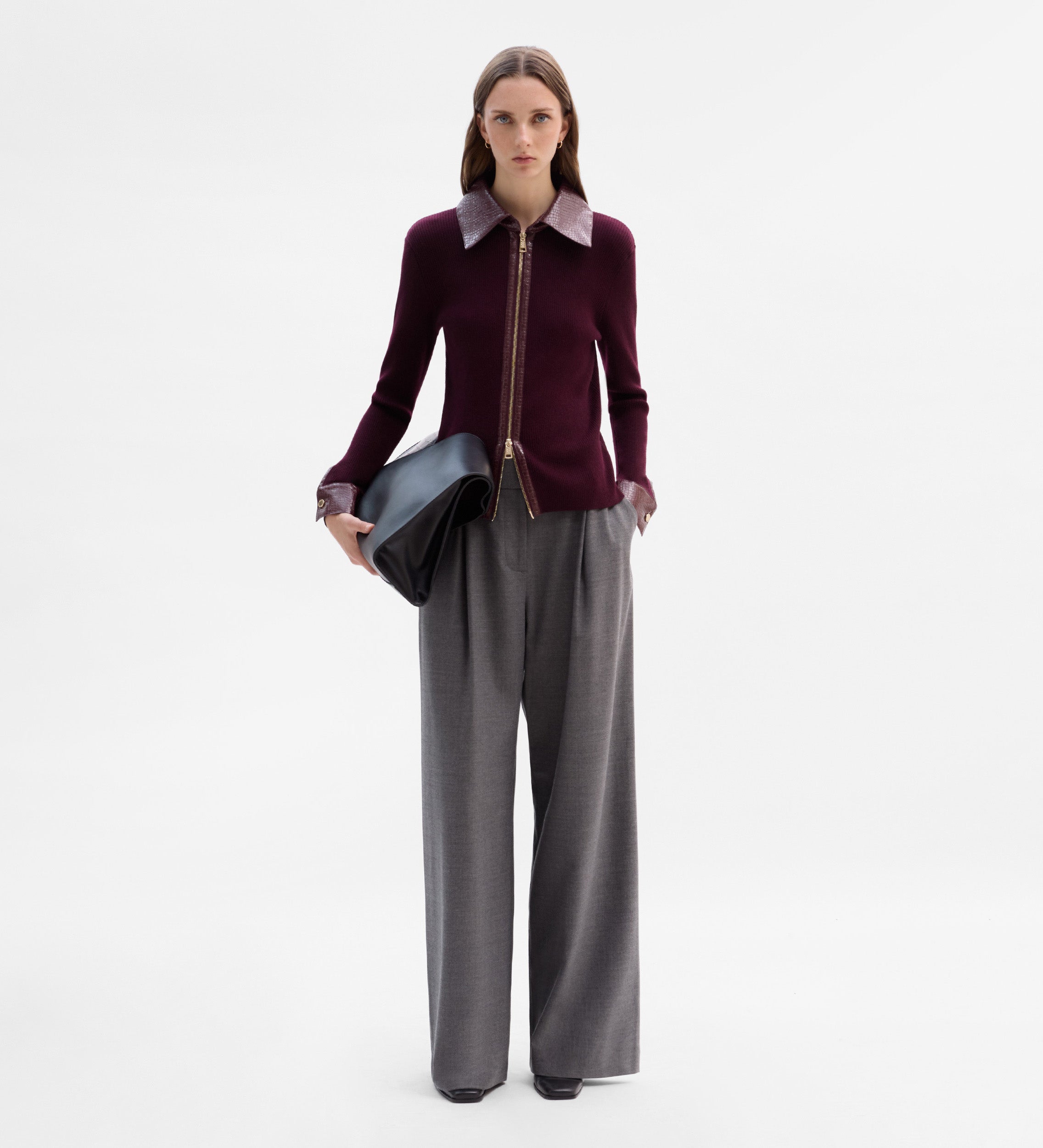 Chaqueta de punto combinado