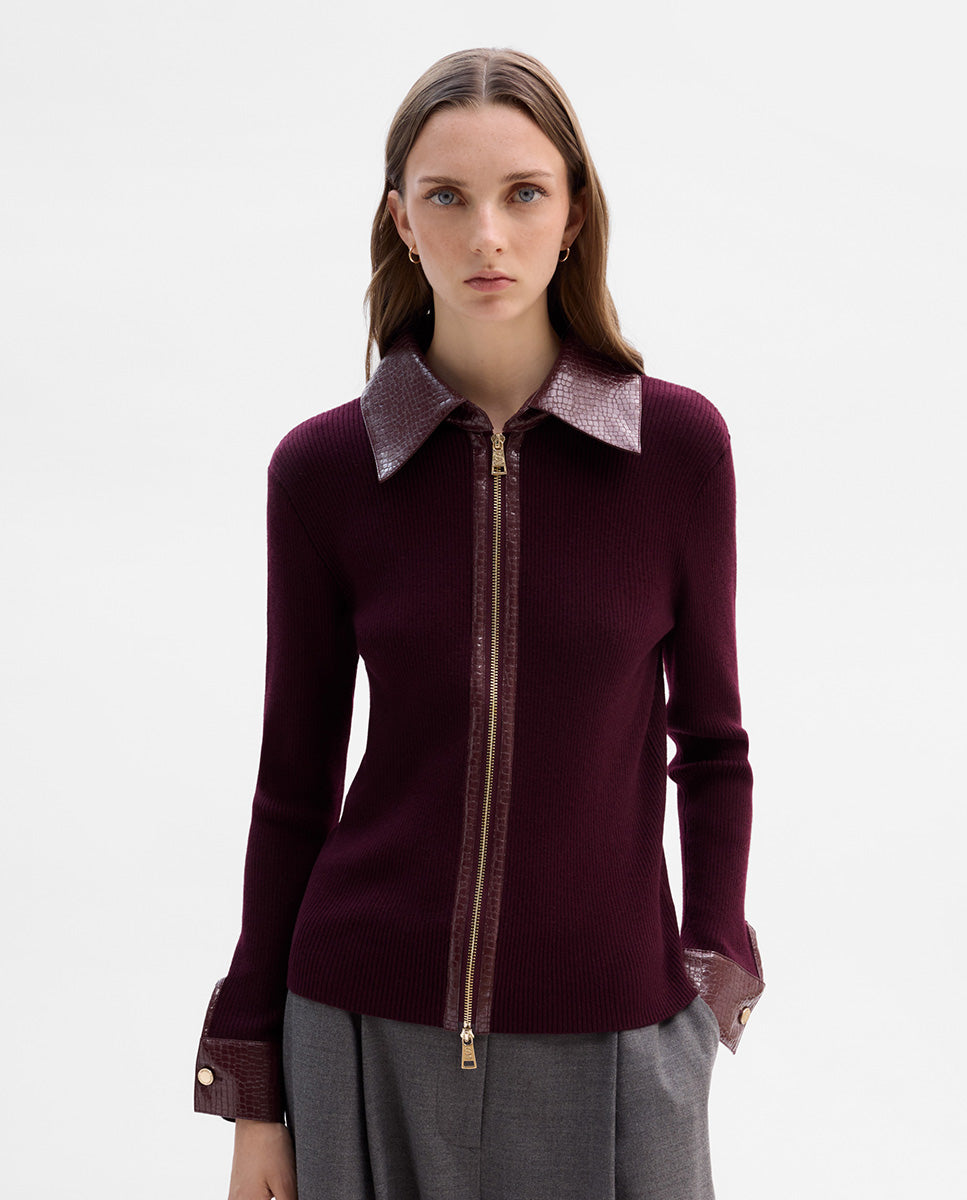 Combined knit jacket