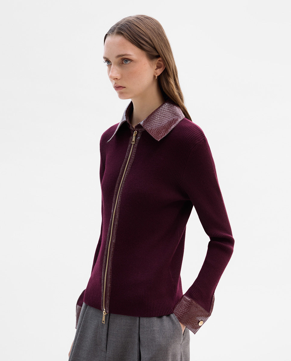 Combined knit jacket