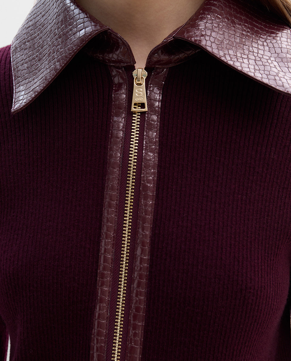 Combined knit jacket