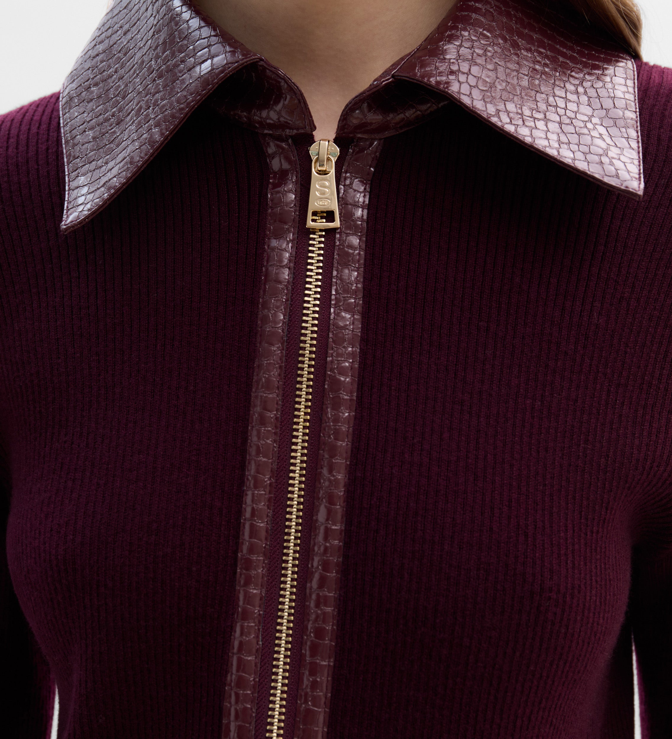 Chaqueta de punto combinado