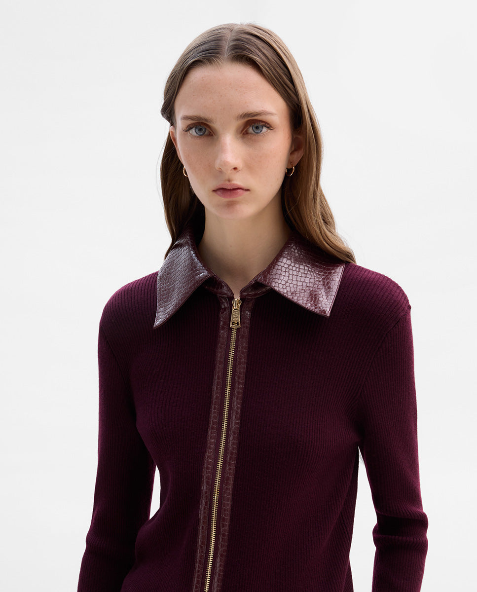 Combined knit jacket