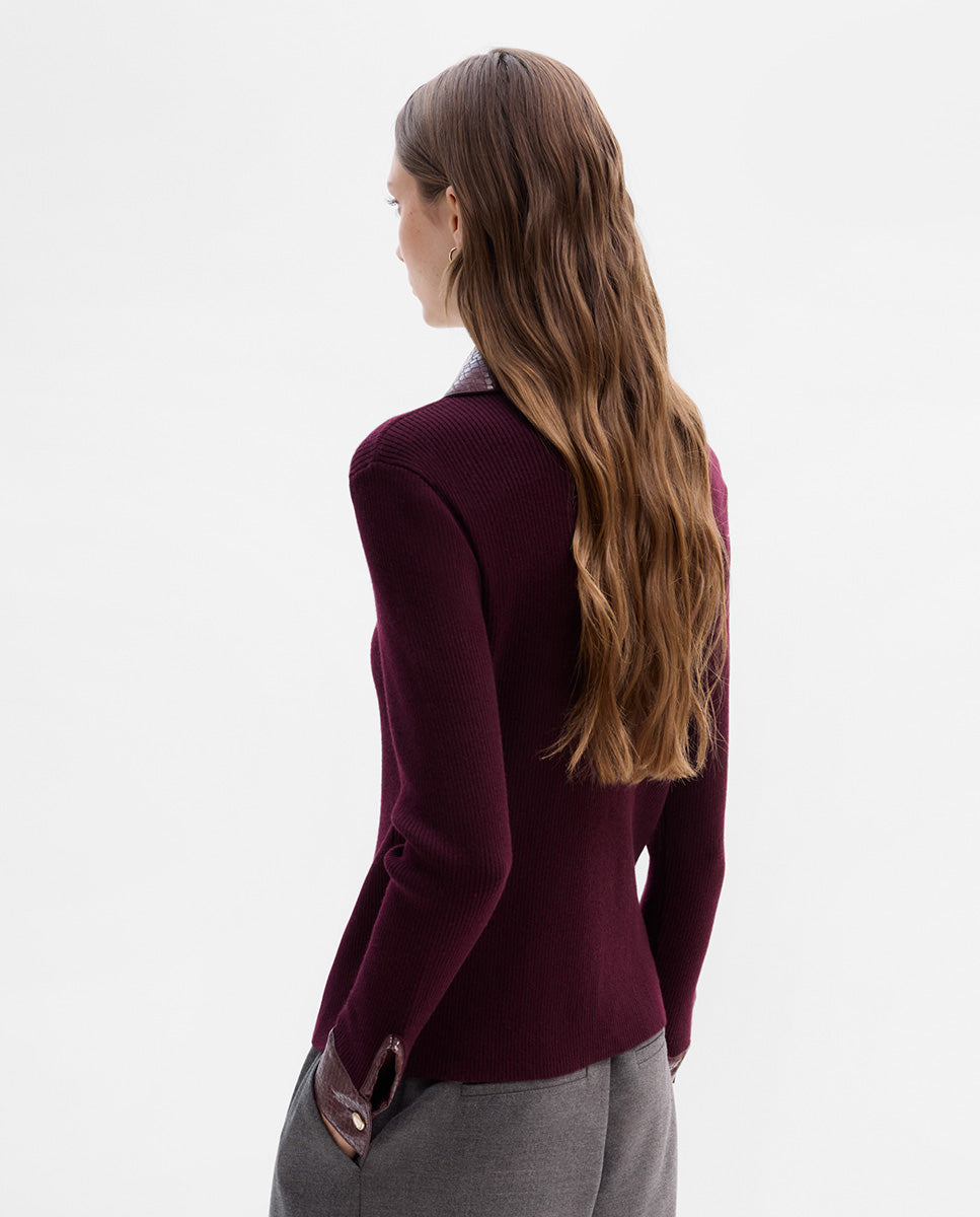 Combined knit jacket