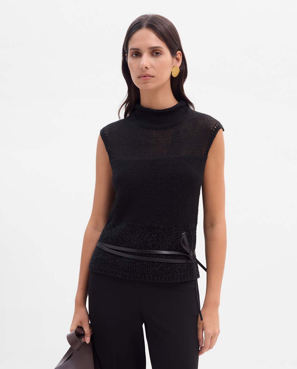 Combined knitted vest