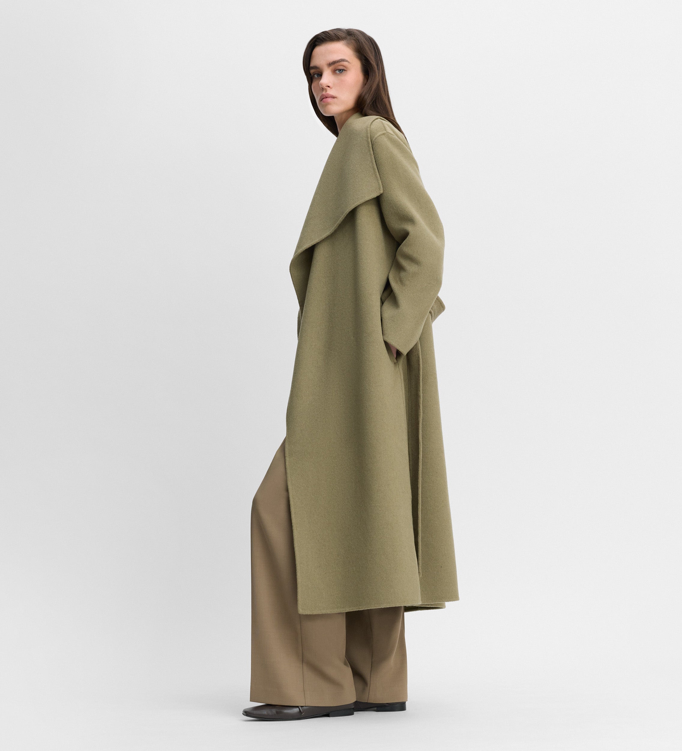 Manteau long double face