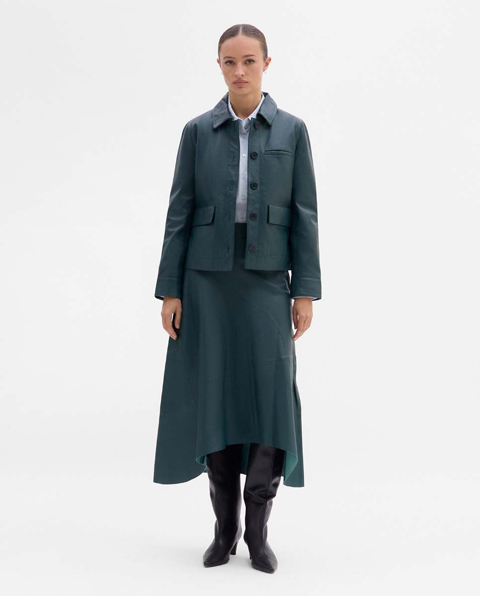 Asymmetrical napa skirt