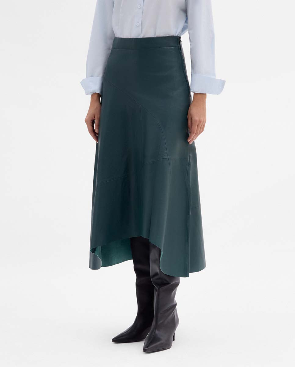 Asymmetrical napa skirt
