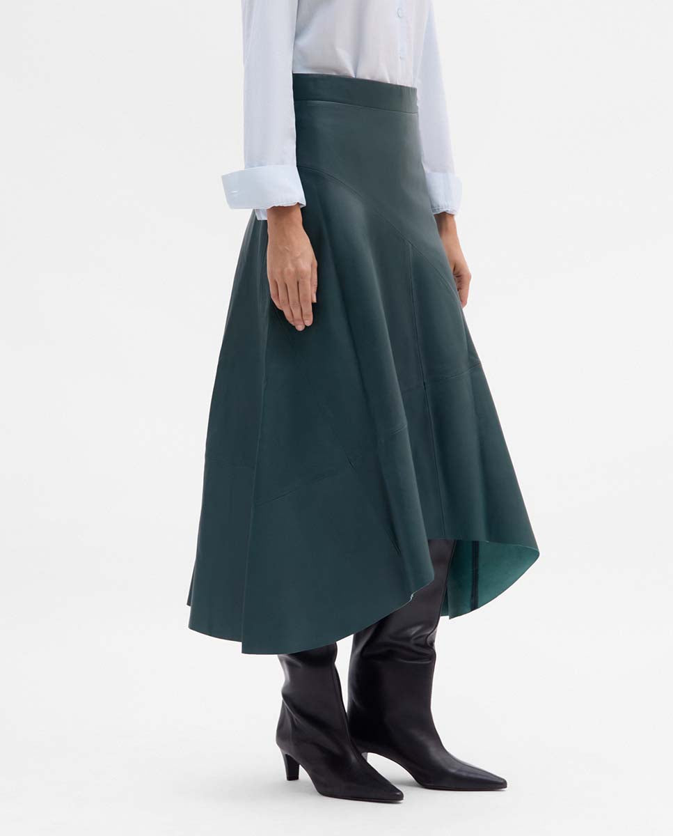 Asymmetrical napa skirt