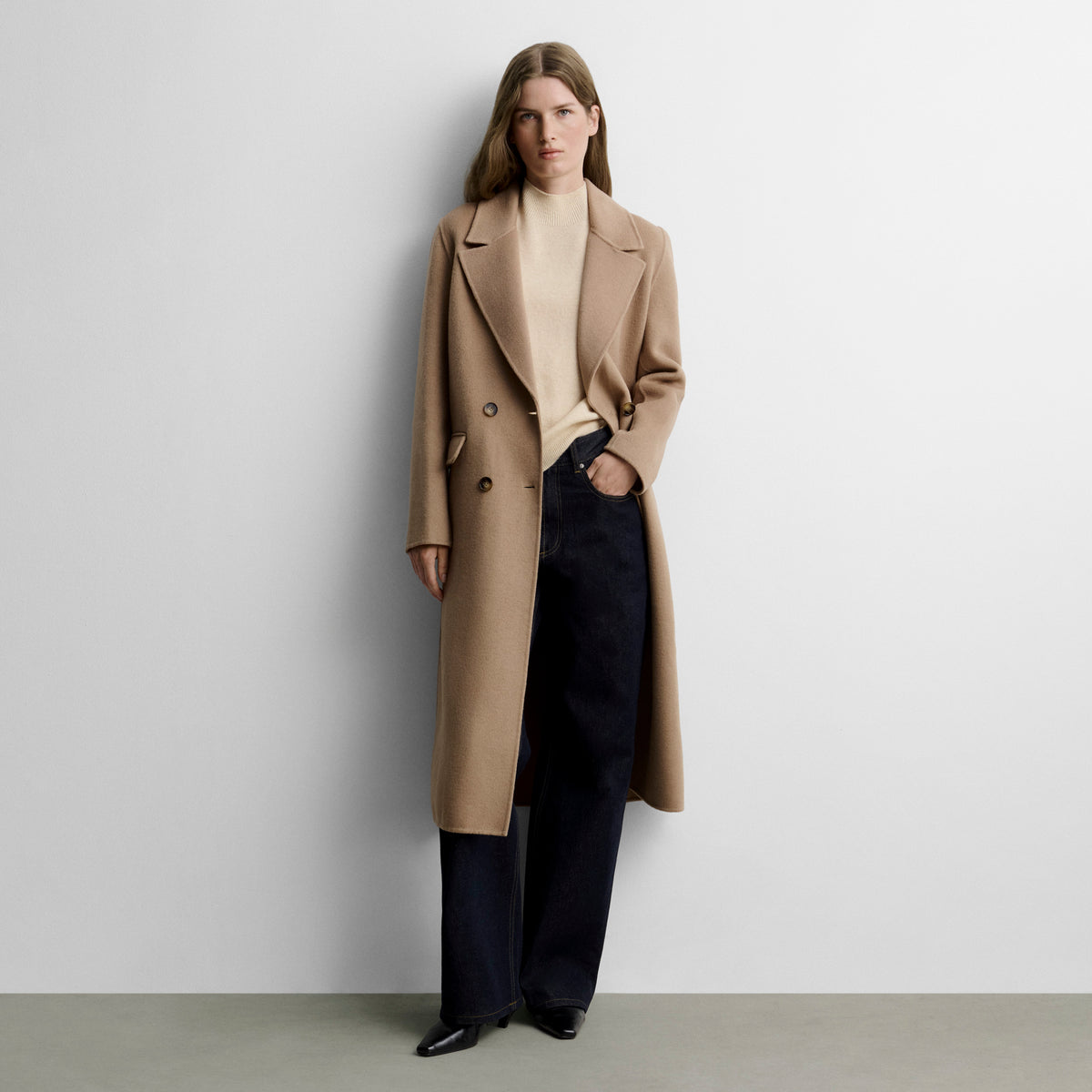 Manteau long double face