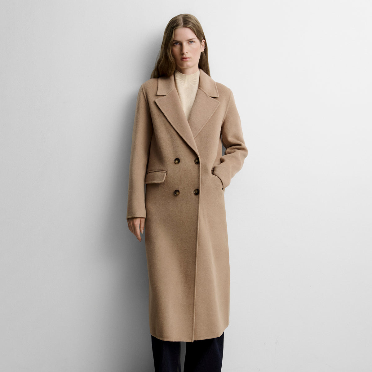 Manteau long double face
