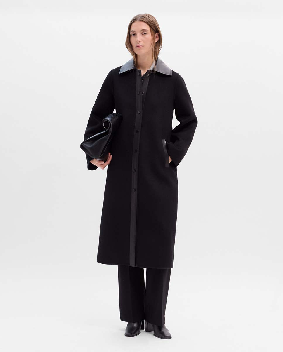 Long bi-material coat