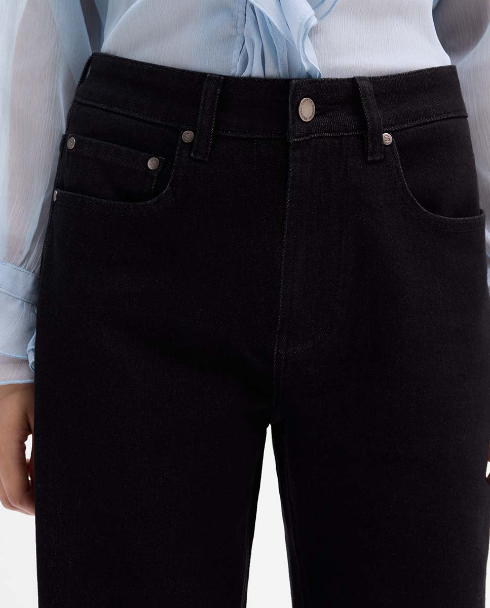 Straight cotton twill trousers