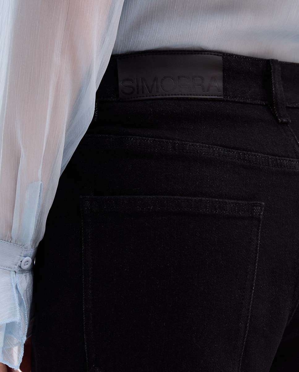 Straight cotton twill trousers
