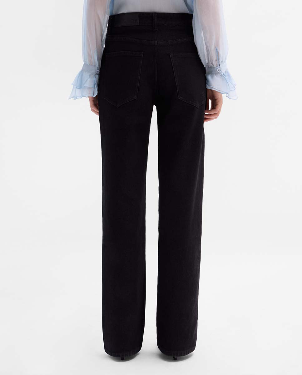 Straight cotton twill trousers