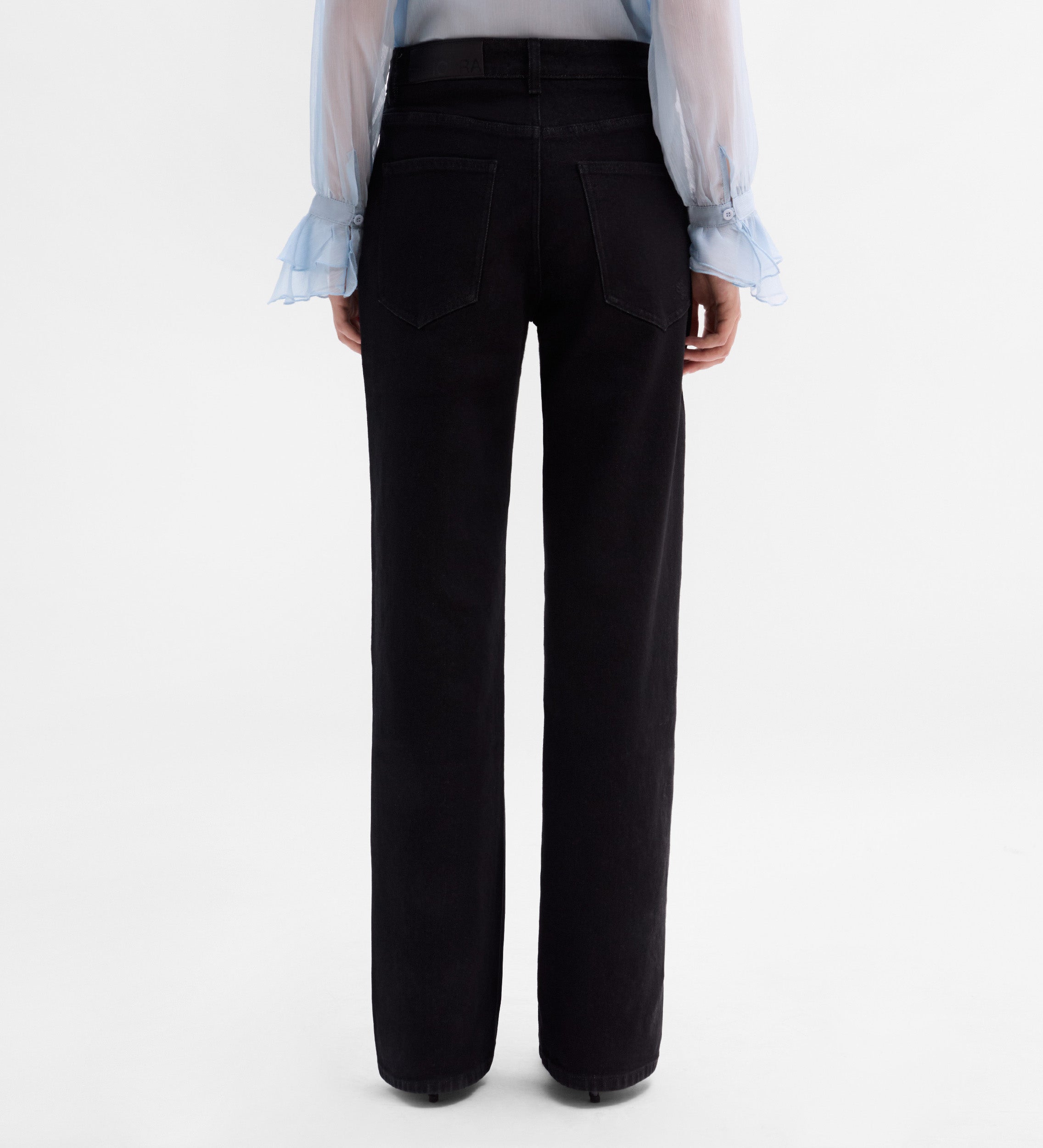 Pantalón recto sarga algodón