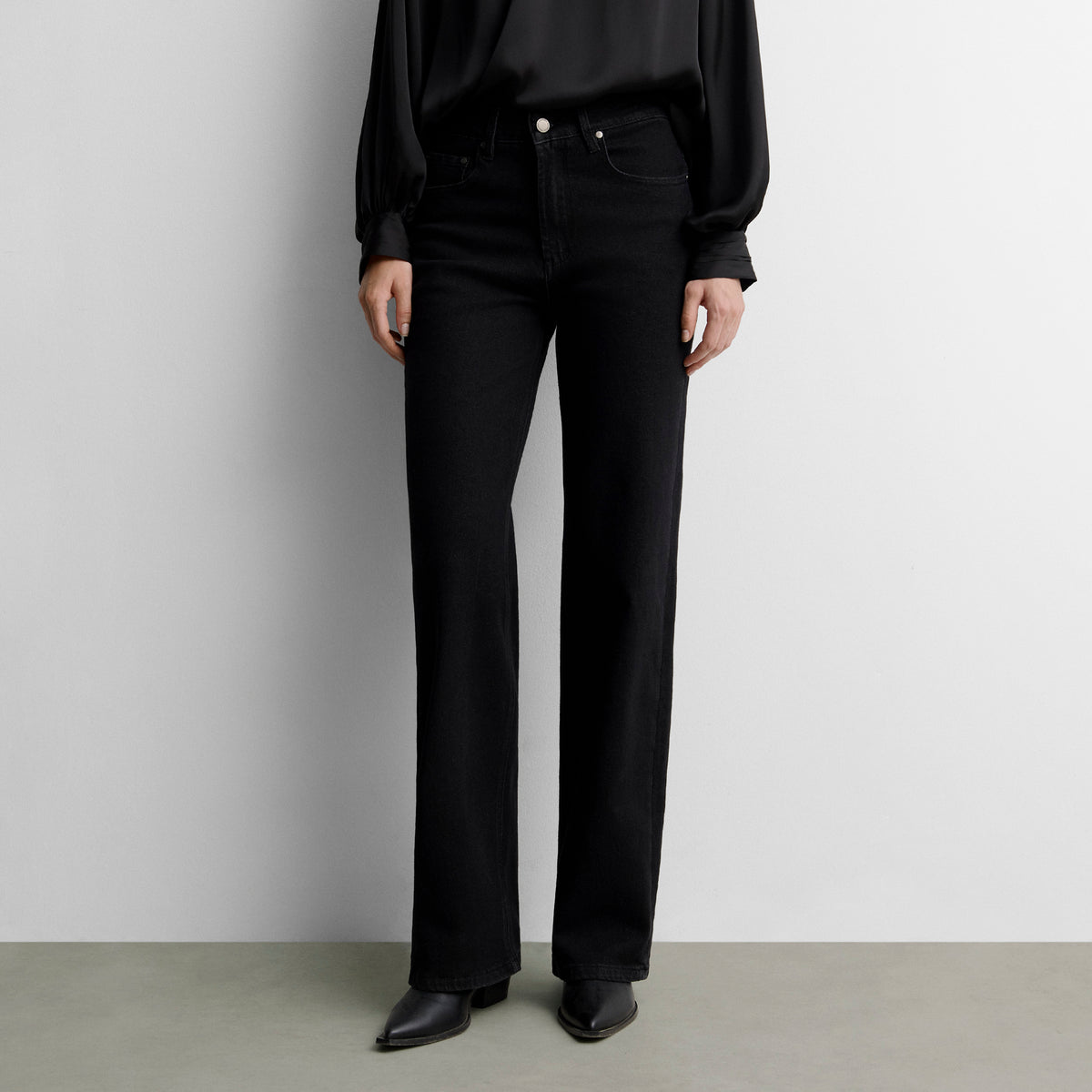 Straight cotton twill pants