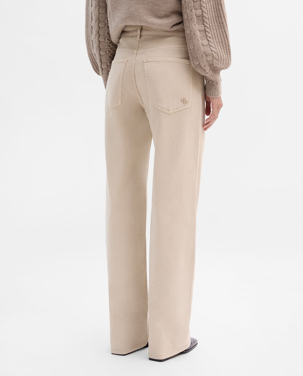Straight cotton twill trousers