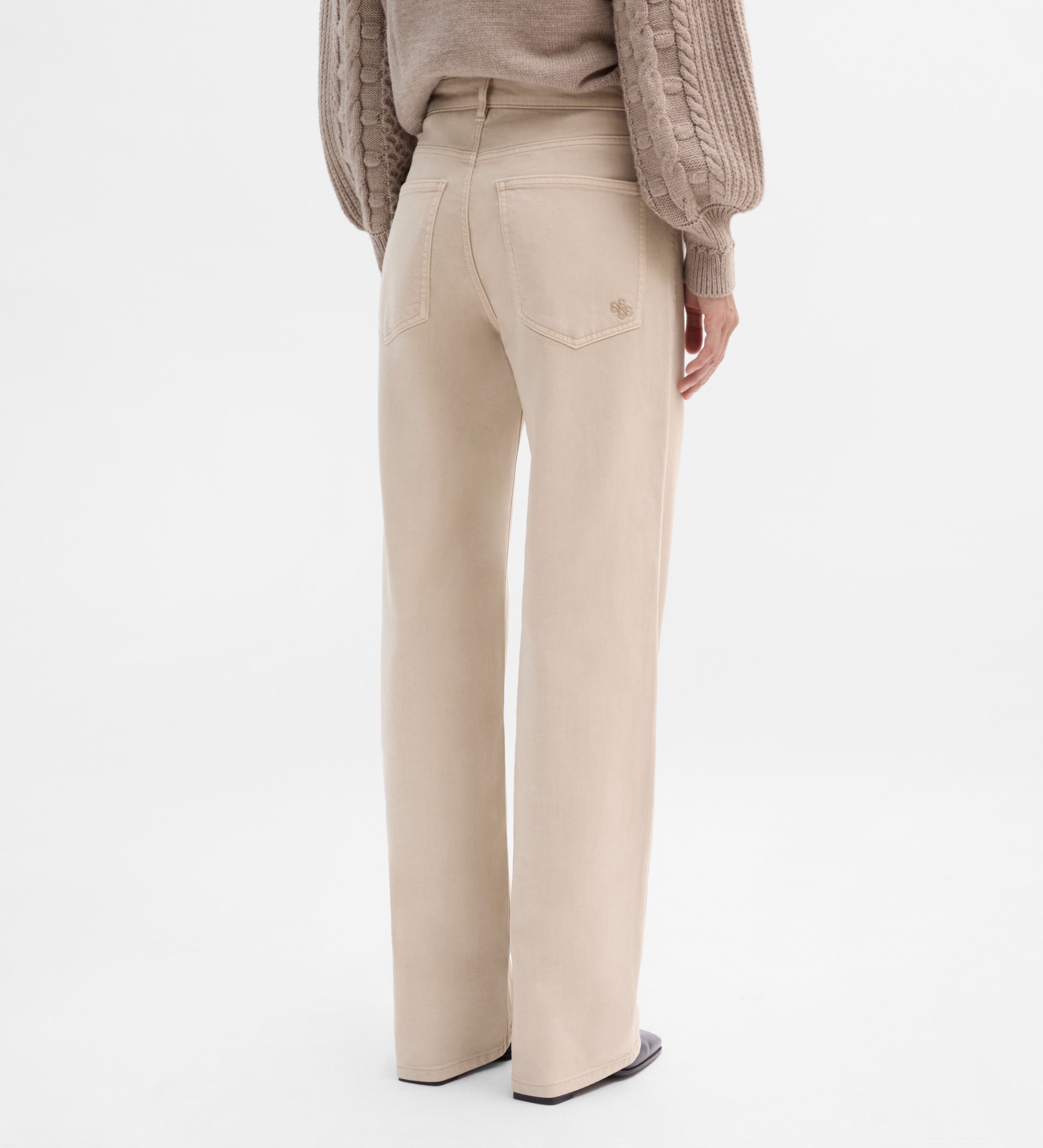 Pantalón recto sarga algodón