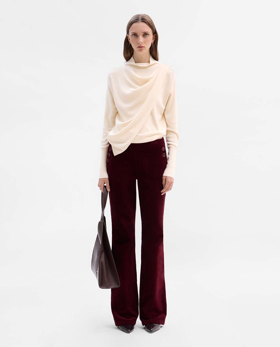 Pantalon évasé velours côtelé