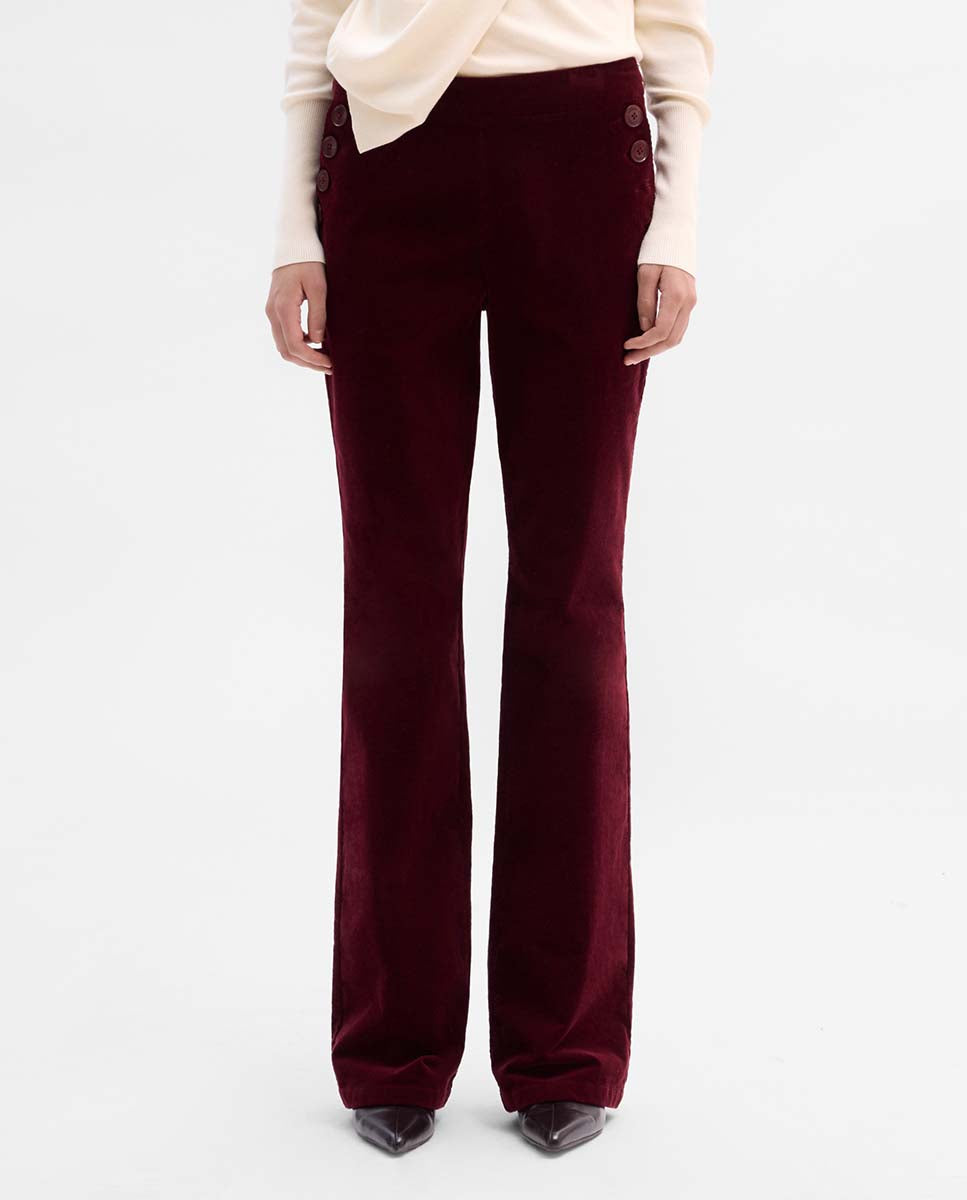 Pantalon évasé velours côtelé