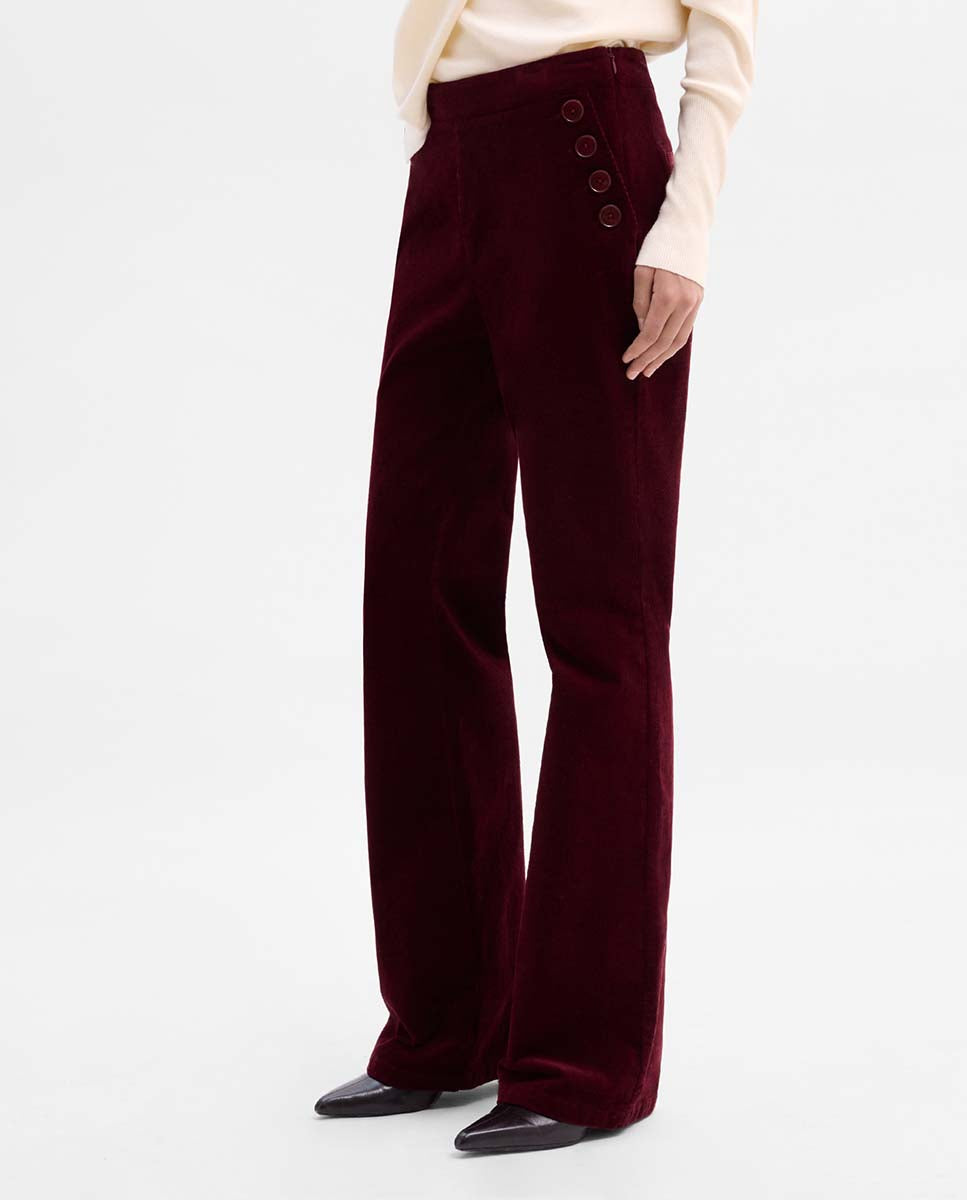 Pantalon évasé velours côtelé