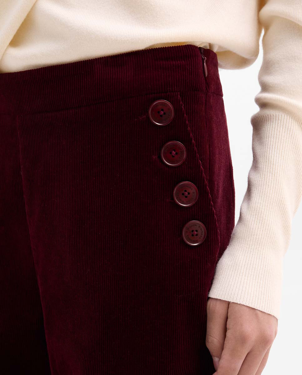 Pantalon évasé velours côtelé