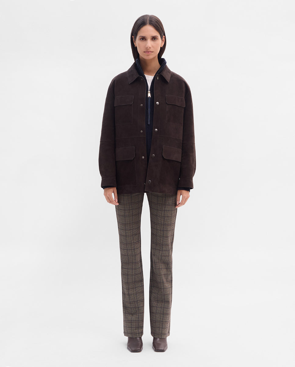 Elastic plaid pants