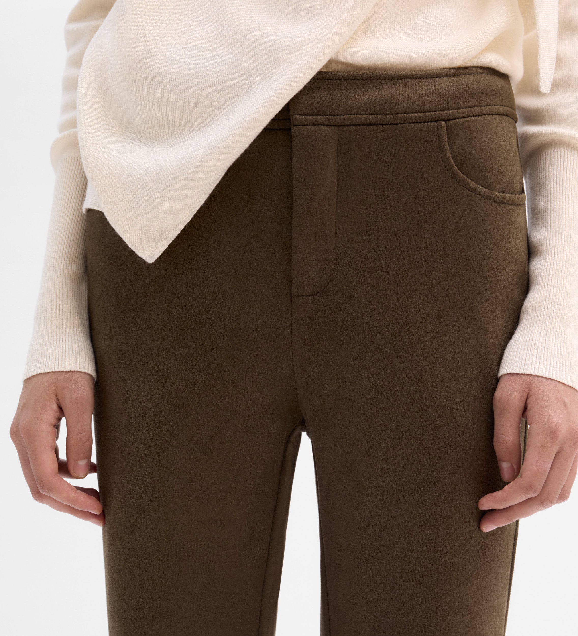 Flared suede pants