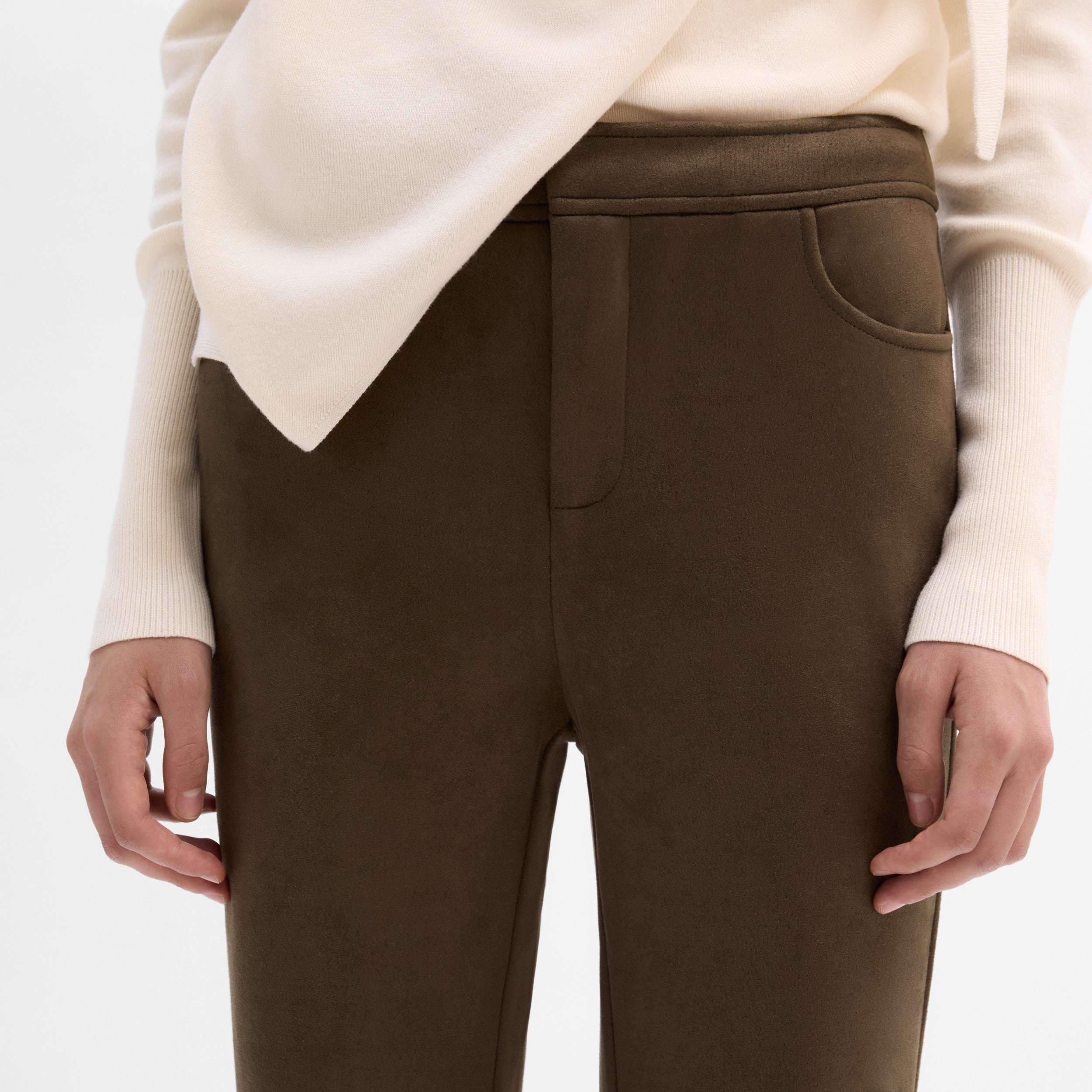 Pantalon évasé en daim