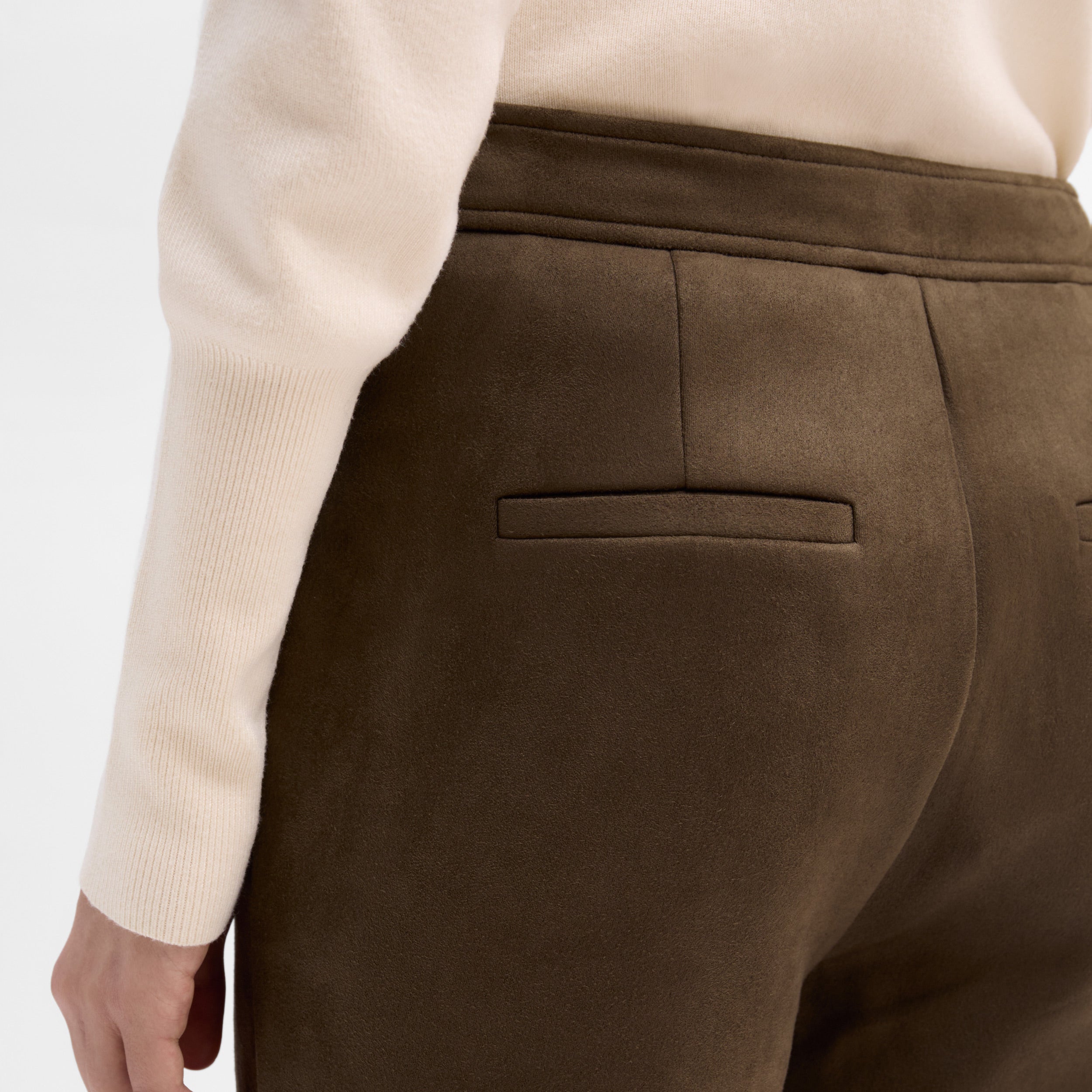 Pantalon évasé en daim