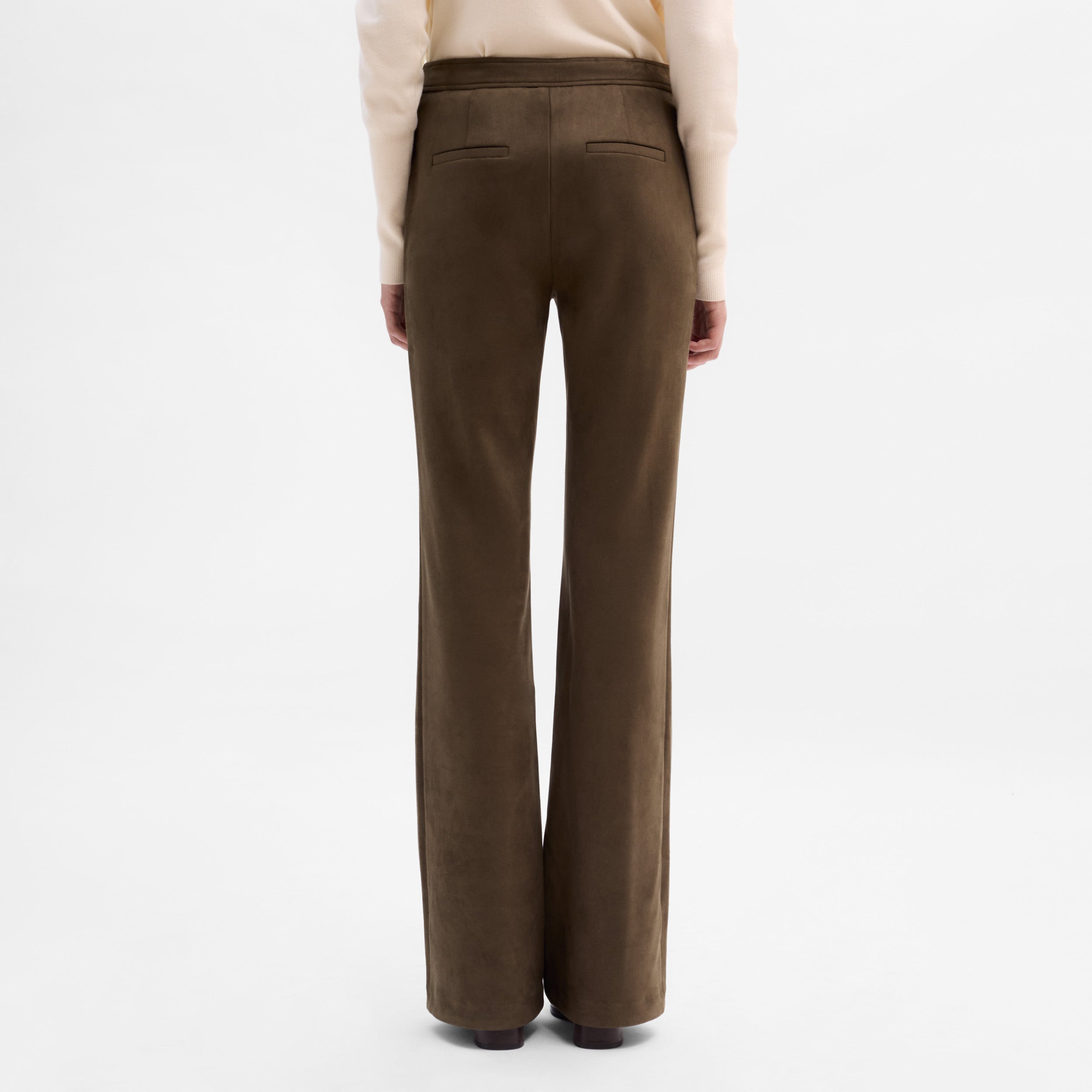 Pantalon évasé en daim