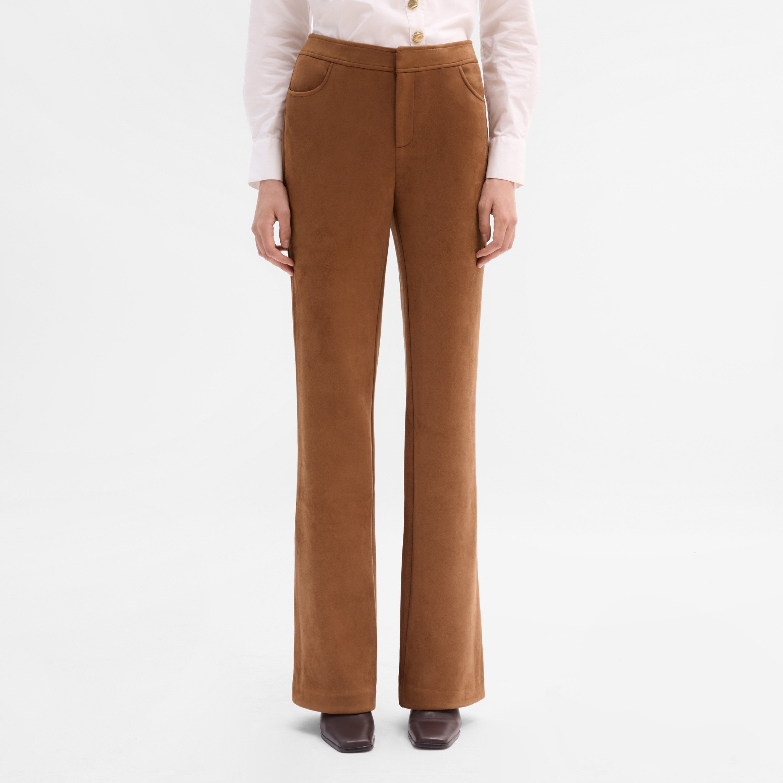 Flared suede trousers