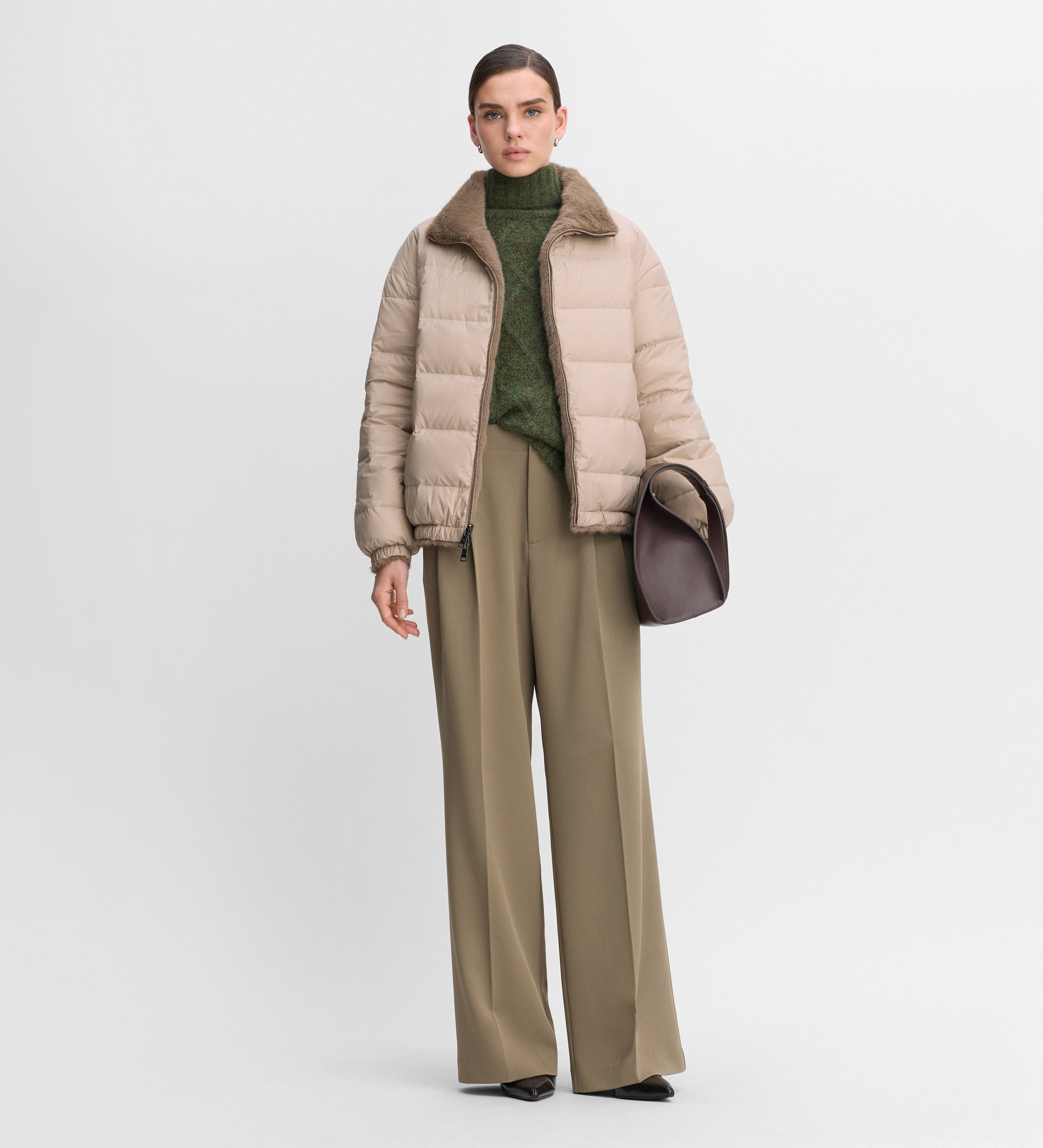 Doudoune réversible effet fourrure