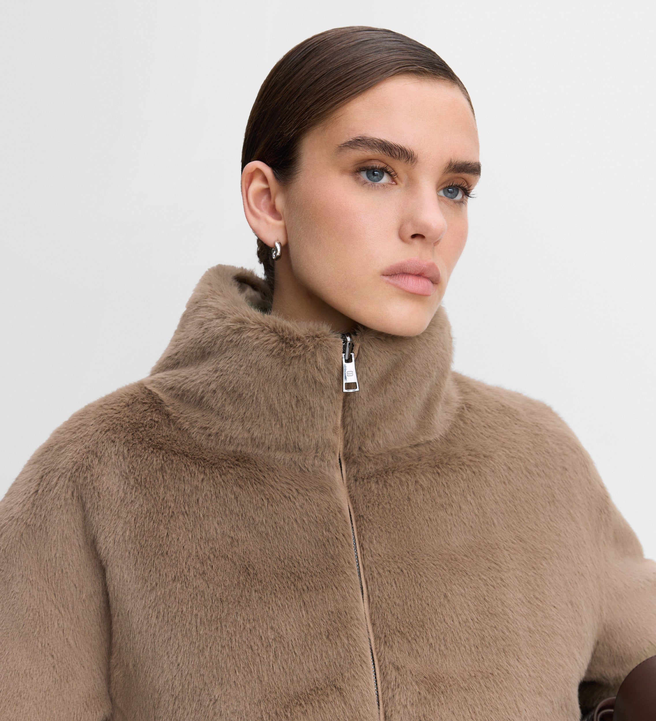 Doudoune réversible effet fourrure