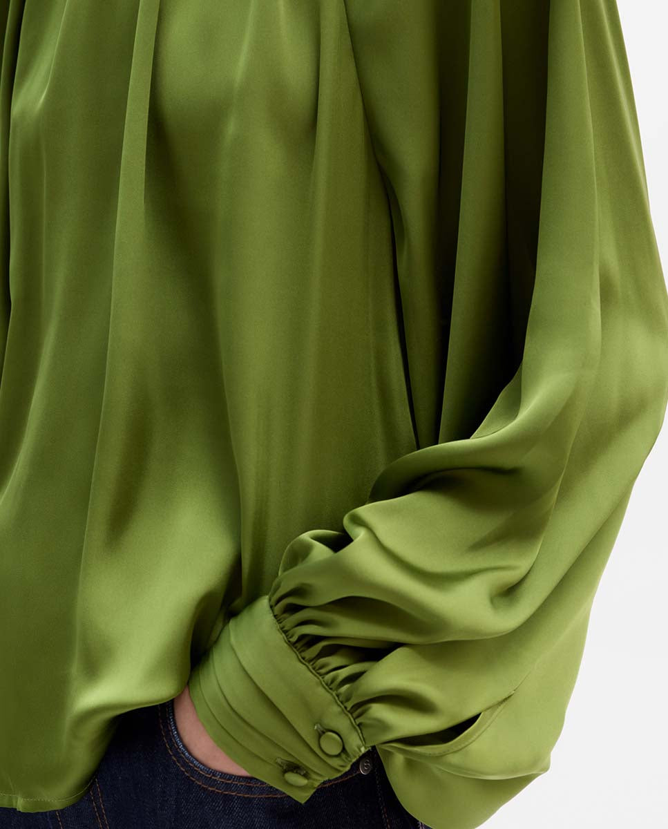 Flowing high-neck blouse