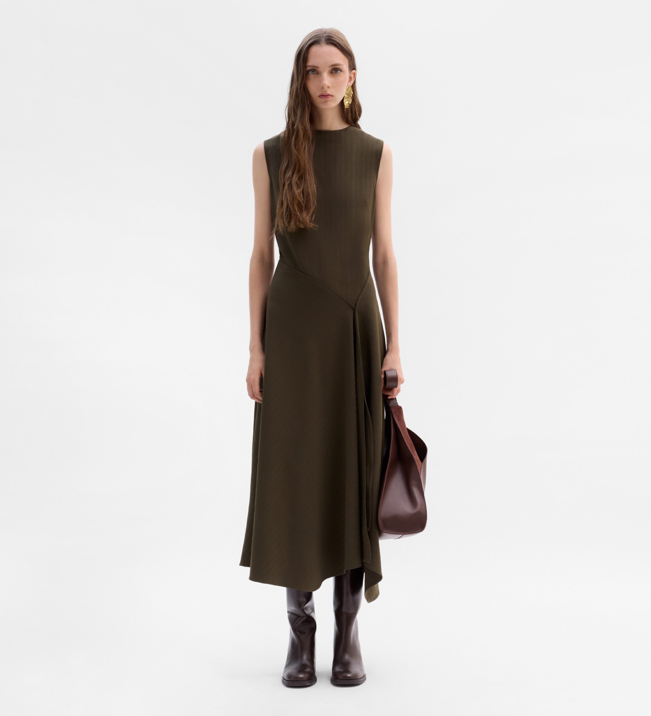 Vestido sisado asimétrico