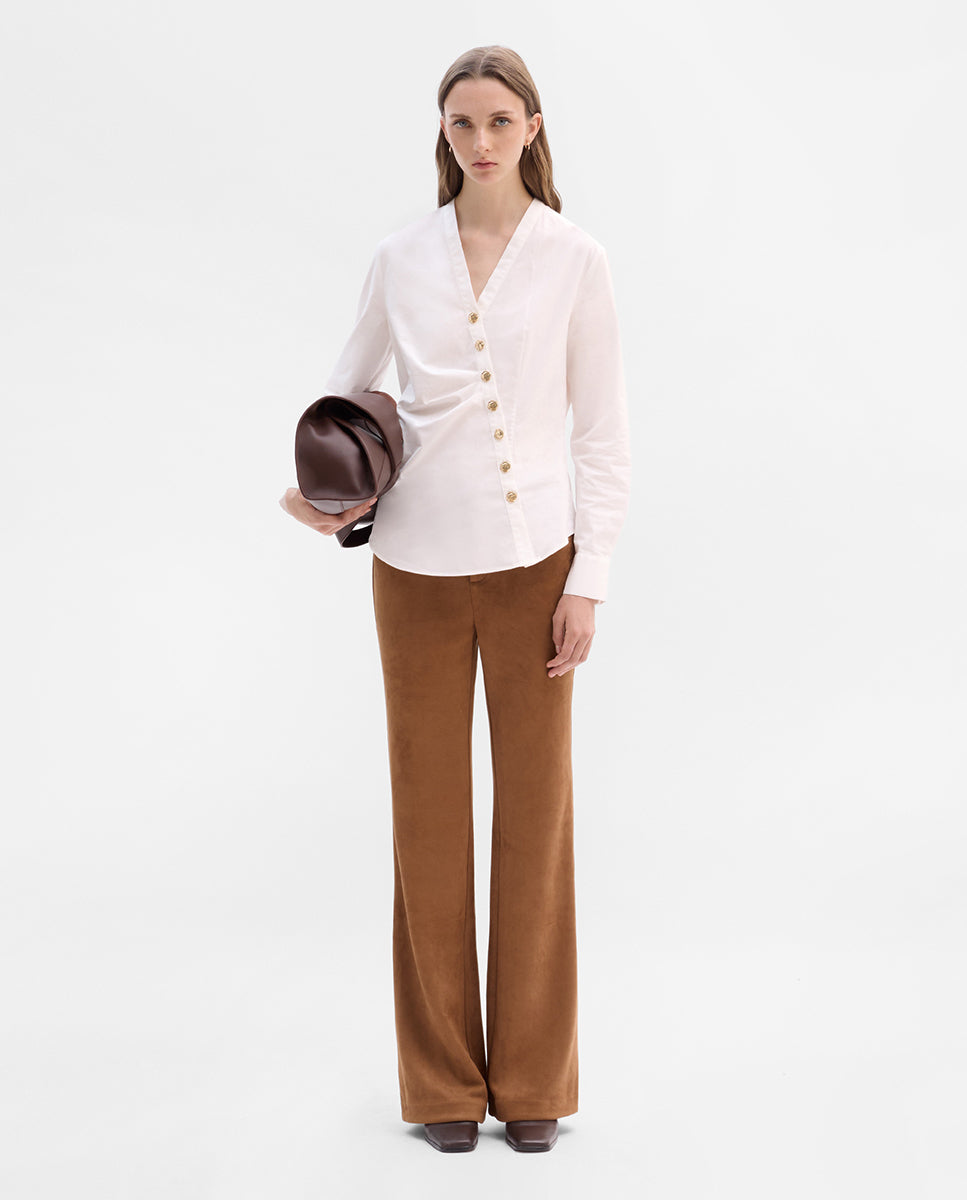 Button-down fitted blouse
