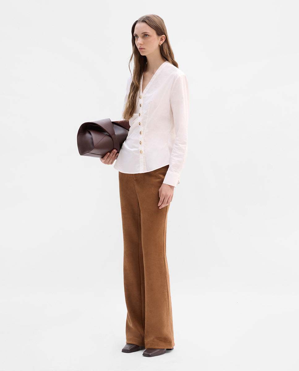 Button-down fitted blouse
