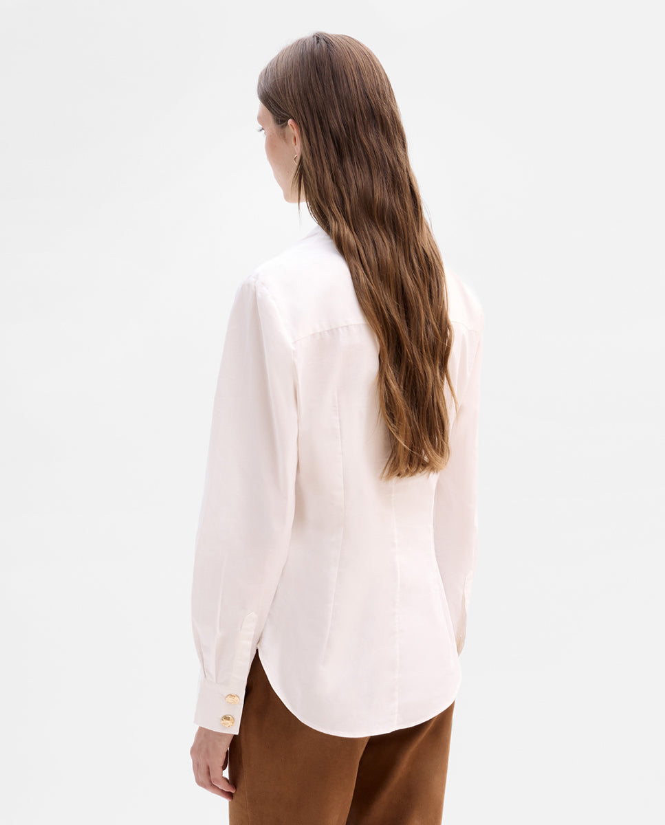Button-down fitted blouse