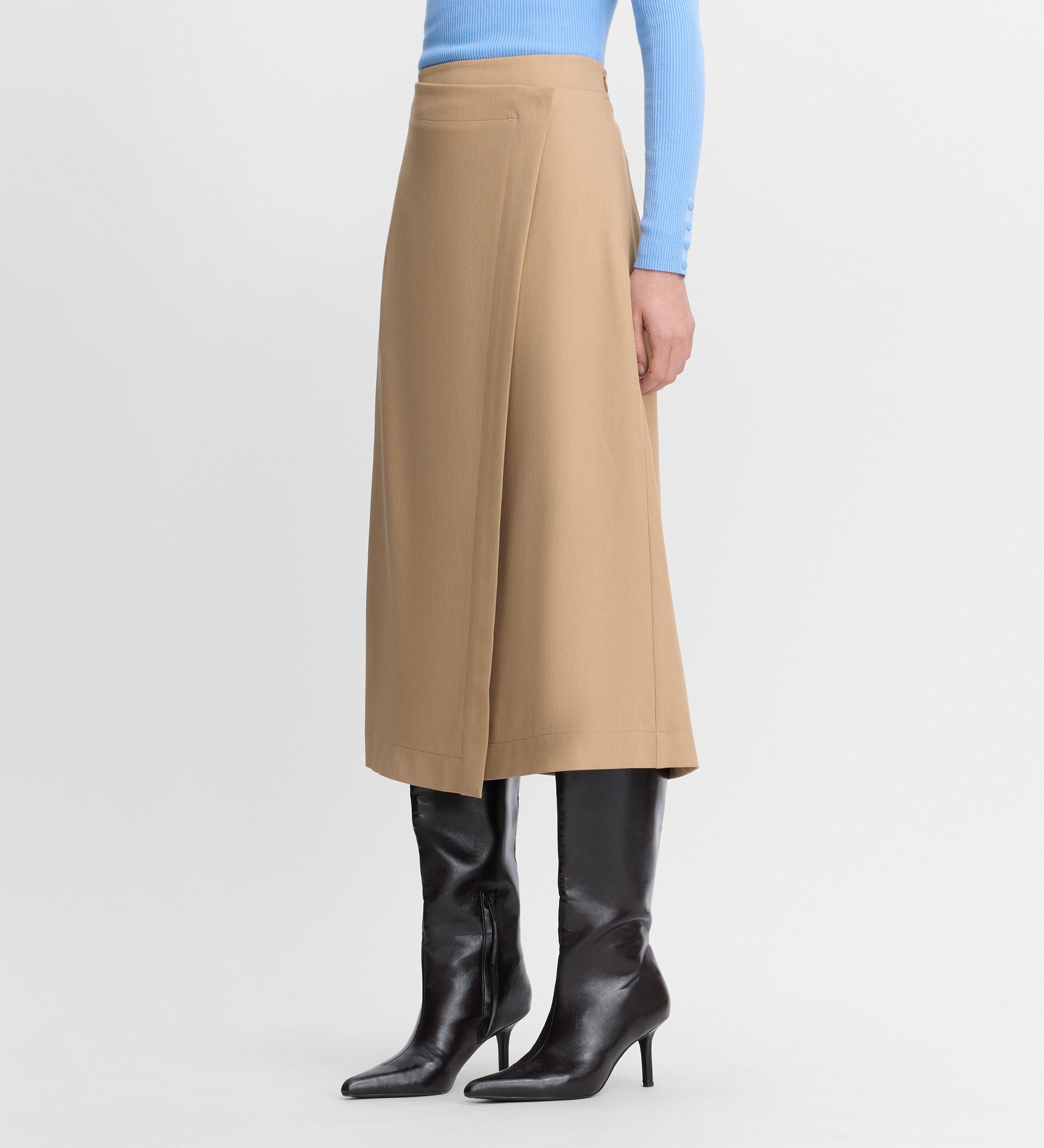 Wrap midi skirt