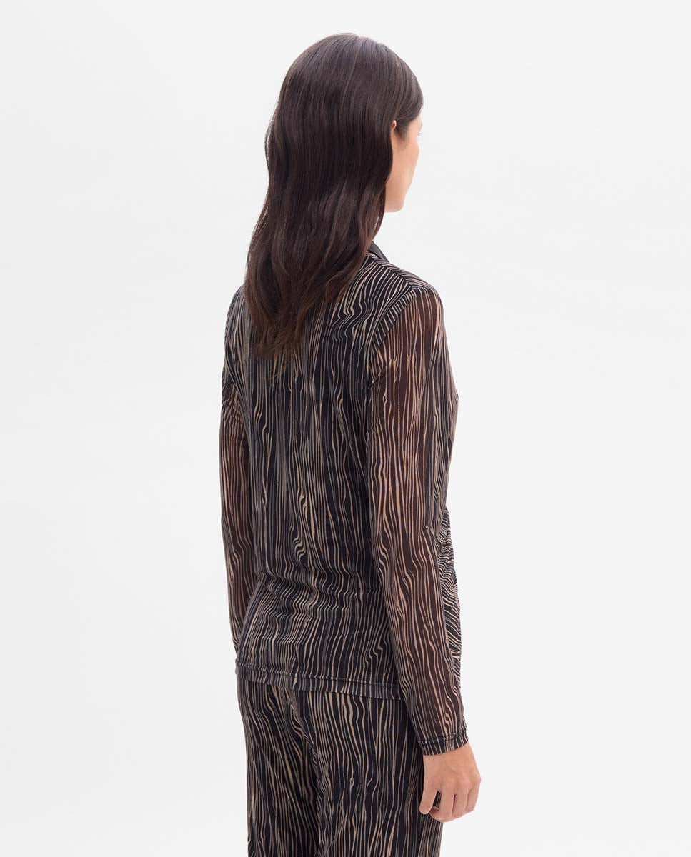 Printed tulle top