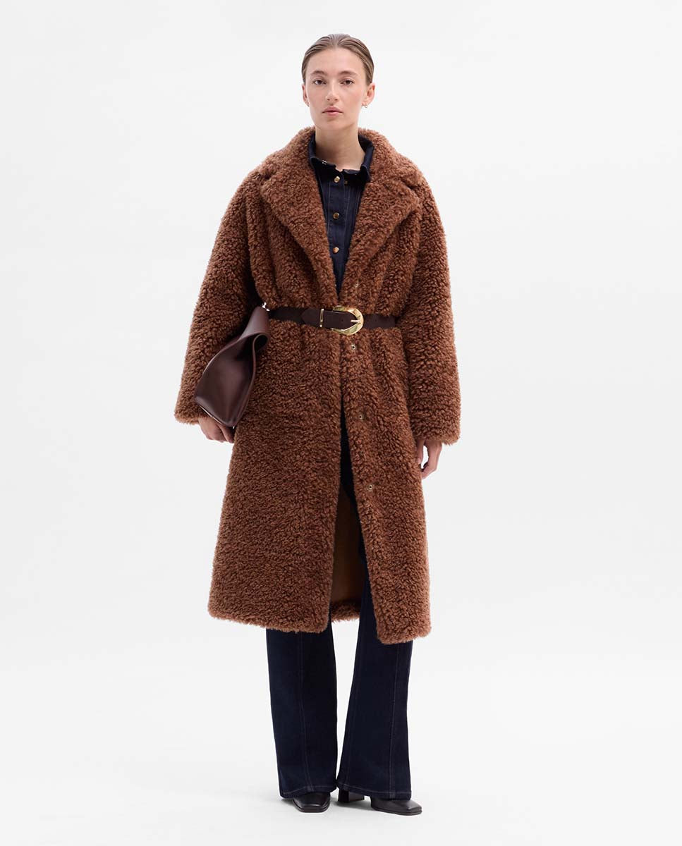 Long sheepskin coat